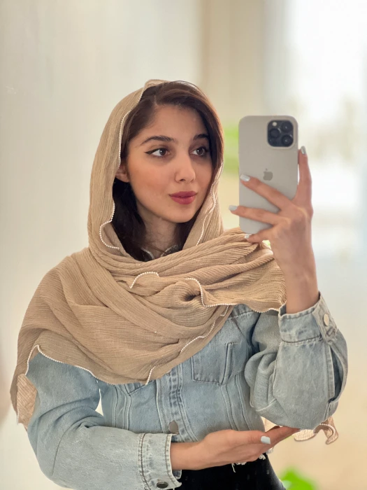 IMG_3359 شال برشکا حلزونی شاین کرم بژ