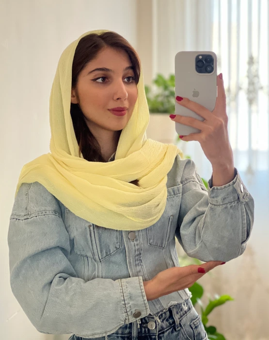 IMG_4800 شال برشکا ساده لیمویی