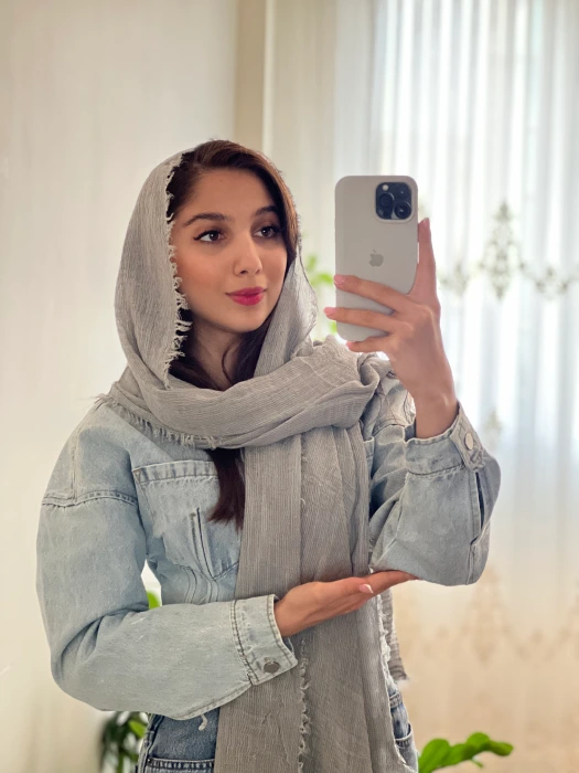 IMG_7625 شال کنفی دورریش طوسی فیلی