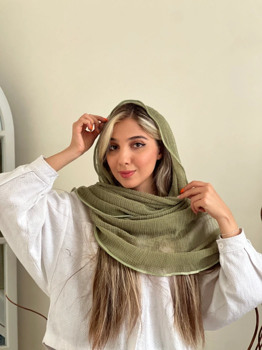 IMG_5593 شال تور کنفی سبز ماچا